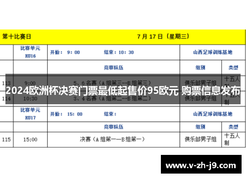 2024欧洲杯决赛门票最低起售价95欧元 购票信息发布 2024欧洲杯决赛门票最低起售价95欧元 购票信息发布