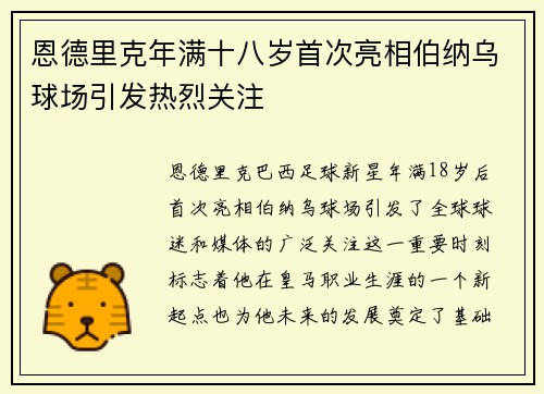 恩德里克年满十八岁首次亮相伯纳乌球场引发热烈关注